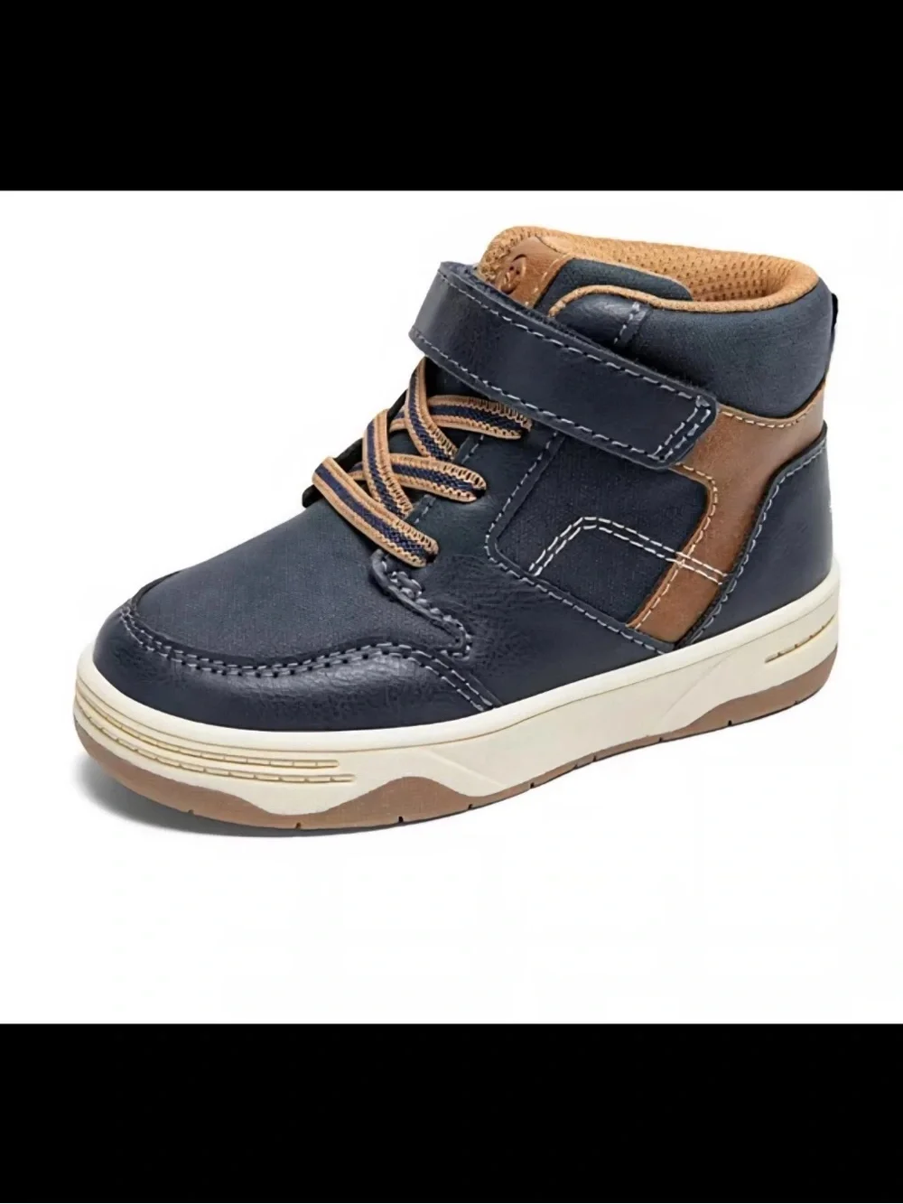 Stride Rite 360 Kids Navy and Brown High-Top Sneaker